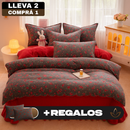 [Llevá 2 Pagá 1] Juego de Cama Rosane Estampado Floral con Tela Antialérgica +REGALOS: 2 Fundas para Almohadas