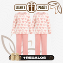 [Llevá 1 y Recibí 2] Pijama Femenino de Algodón y Poliéster (¡Comodidad para tus Noches de Sueño!) +REGALOS: Pantuflas