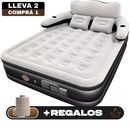 [Llevá 2 Pagá 1] Colchón Portátil de Dos Plazas con Apoyo para la Cabeza, Triple Revestimiento y Antidesgarro +REGALO: Bomba de Aire Eléctrica